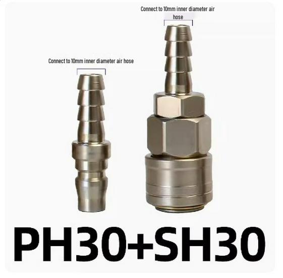 C-Type Self-Locking Air Hose Quick Connector for Compressors & Pneumatic Tools