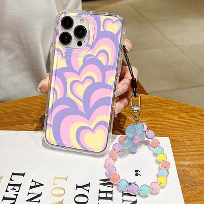 Wrist Strap TPU Case for Samsung A55 A15 A54 A53 A52 A14 A13 A12 A34 A33 A32 A73 S24 Ultra S23 S22 S21 S20 FE Love Heart Covers