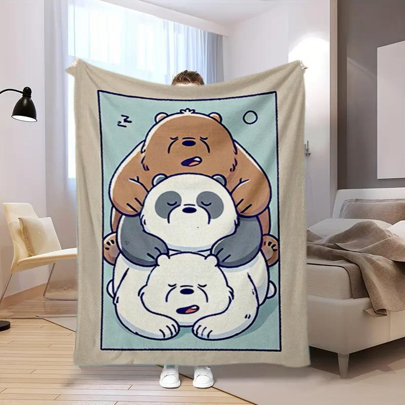 Cute Bear Blanket Suitable All Seasons Soft Comfortable Sofa Office Home Blanket Holiday Birthday Gift Blanket Soft And Comfortable