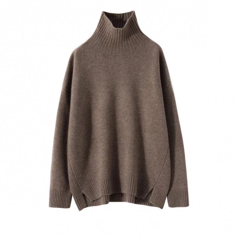Cashmere Women's High Neck Loose Knit Sweater - Autumn Winter Edition