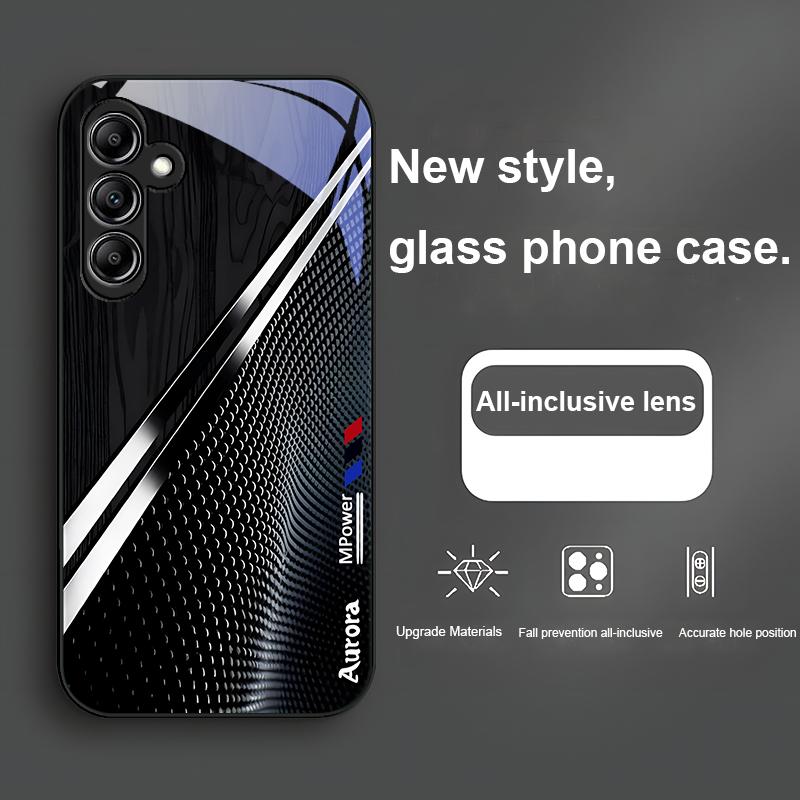 Glass Phone Case For Samsung Galaxy A01 A02 03 Core A04 14 4G 13 54 34 31 20 25 23 22 5G S21 Ultra S20 Gradient Wood Grain Green