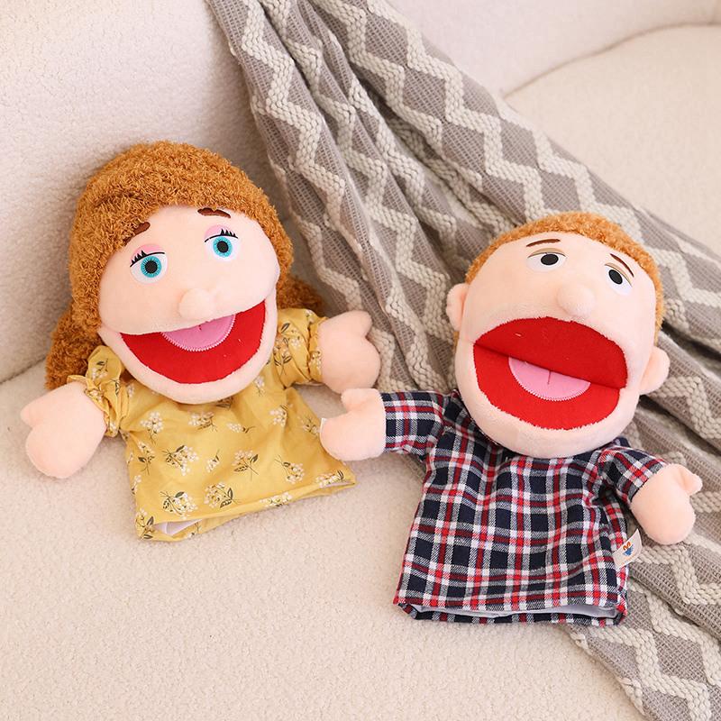 28cm-33cm Kids Plush Finger Hand Puppet Popular Activity Boy Girl Role Play Bedtime Story Props Family Playing Toys Doll