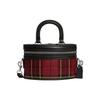 Trail 20 Zipper Closure Plaid Print Glove Tanned Leather Handheld Shoulder Crossbody Bag Small Women Bags Red Black CG251-LHMVV
