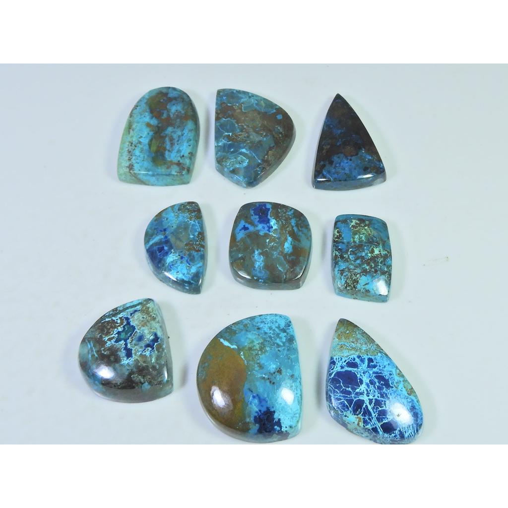 235Cts. Natural Shattuckite Fancy Cabochon Loose Gemstone 07 Pcs Lot 20-31MM C-510