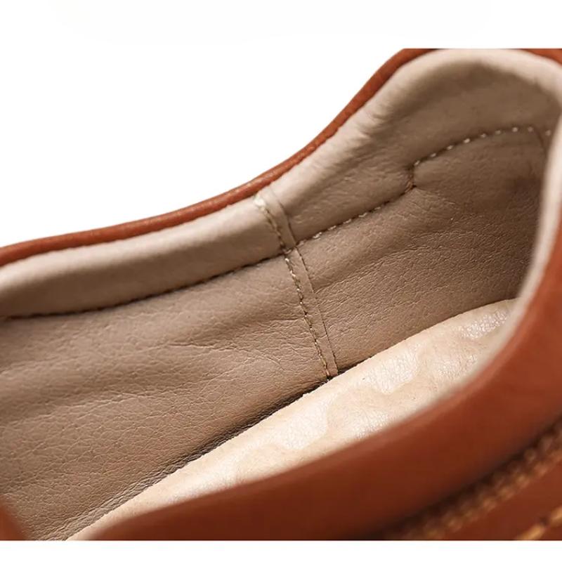 Mocasines de cuero hechos a mano para hombre, mocasines casuales y cómodos, sin cordones, planos, para caminar, gran oferta