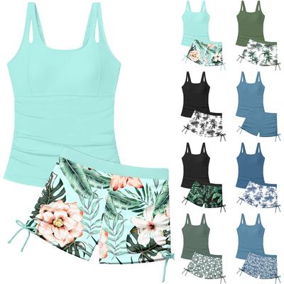 Set Costume da Bagno Quadrato Casual alla Moda per Bambini con Stampa sul Collo