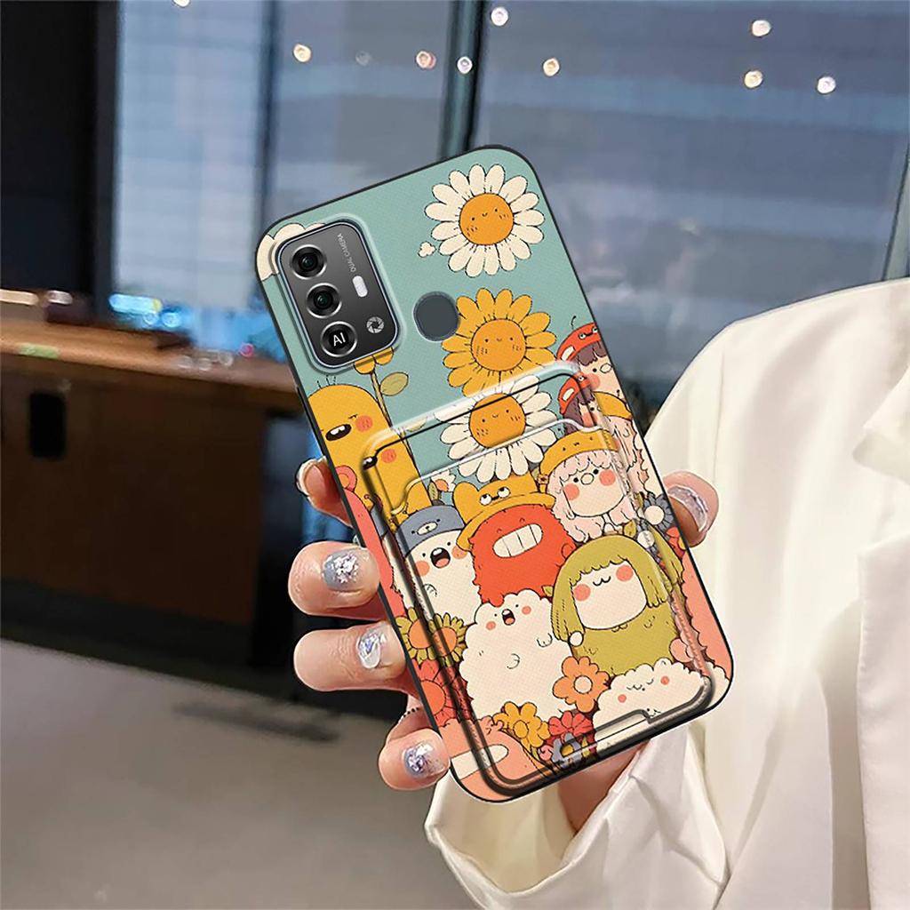 Anti-knock Cute Phone Case For ZTE Blade A53 Pro Full Wrap Card Sleeve Soft Case Durable Dirt-resistant Cartoon Cover