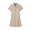 Heritage Simple Classic Retro Casual Fashion Versatile Workwear Comfortable Woven Short Sleeve Dress Women Dresses Khaki F51W628301FDK