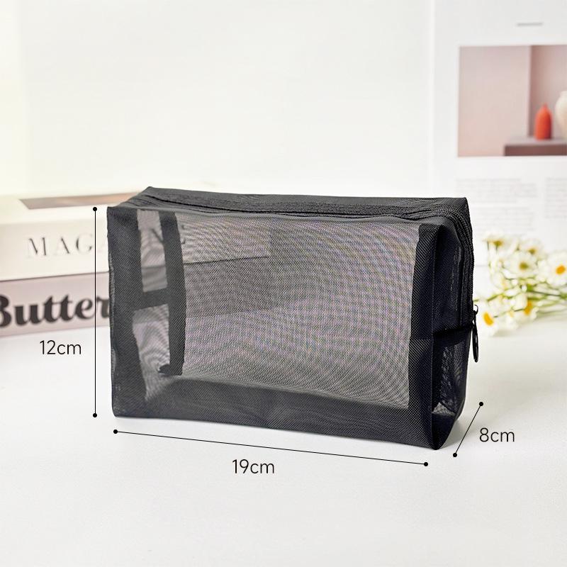 High-Capacity Transparent Makeup Bag Set - Three-Piece Travel Organizer