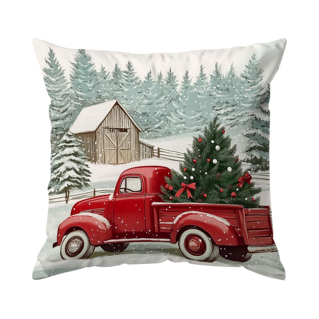 Vintage Style Christmas Pillowcase Printed Polyester 40/45/50cm Throw Pillowcover Decorative Sofa Cushion Pillowslip Home Decor