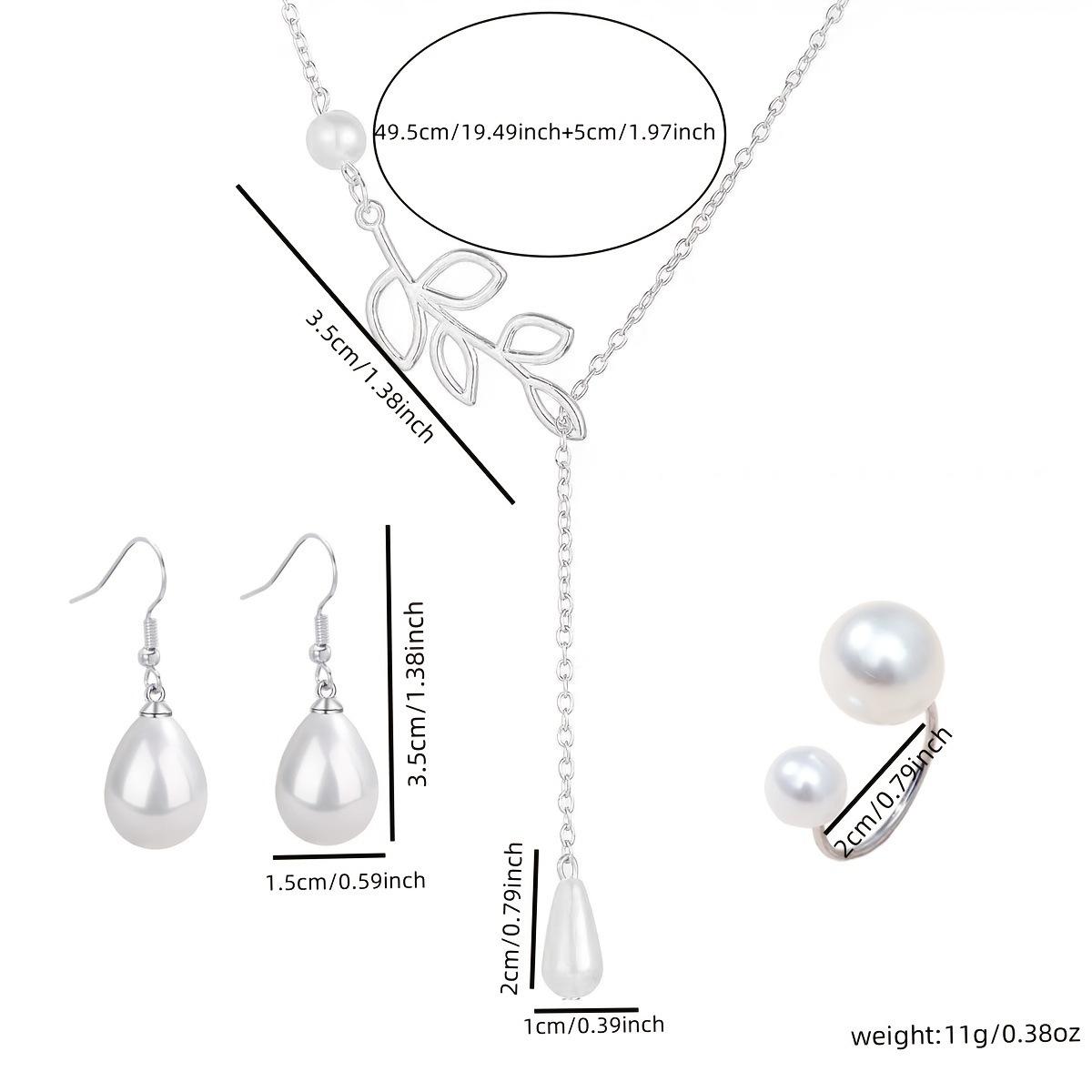 Forest Leaf Imitation Pearl Pendant Choker Necklace for Women Silver серебряный