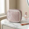 Zipper Closure Cute Square Cosmetic Bag Cute Ladies Coin Purse Velvet Makeup Bag  Makeup Organizer