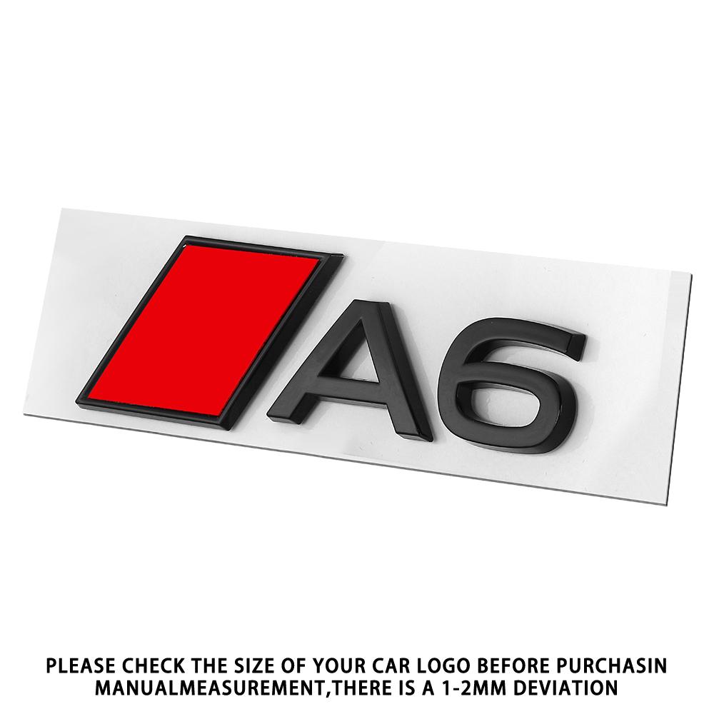 3D Numbers Letters RS A3 A4 A5 A6 A7 A8 Badge For Audi Car Fender Trunk Rear Logo Sticker Black/Silver Styling Decor Accessories