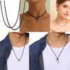 Black Leathers Necklace Cord with Stainless Steel Clasps for Necklaces Pendant Bracelet String Rope DIY Jewelry Making