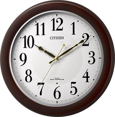 RHYTHM CITIZEN Wall Analog Continuous Second X X Clock, Radio-Controlled Clock, Hand, Wood, Brown, CITIZEN, 33.0 33.0 5.1 Cm, 8MYA37-006