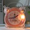 With Light Luminous Alarm Clock Rural Small Desk Clock Fashion Silent Alarm Clock  Bedside