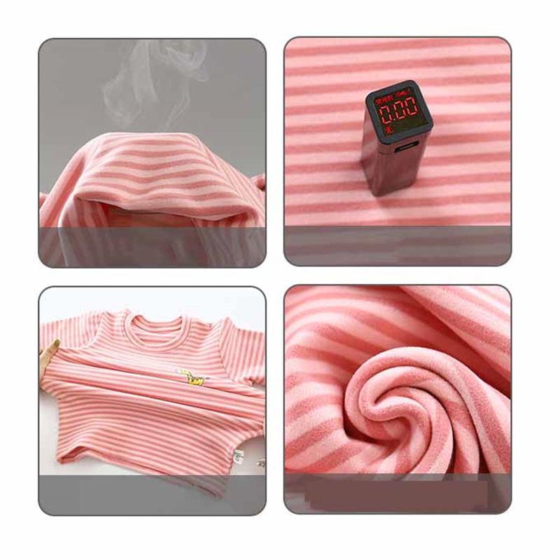 Kids Thermal Underwear Set Autumn Winter Warm Fleece Pajamas Boy & Girls Home Clothes Thickened Thermal Base Layer Baby Loungewear