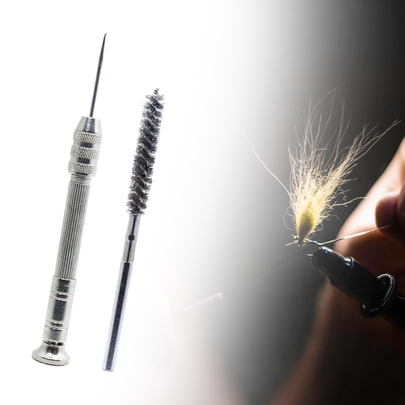 Fly Tying Dubbing Brush and Bodkin Steel Multifunctional Dubbing Tool Fishing Accessories