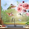 Butterfly Hummingbird Window Stickers for Bedroom Home Decor Glass Film Decals Translucent Privacy Window Cling Romantic Nature Theme