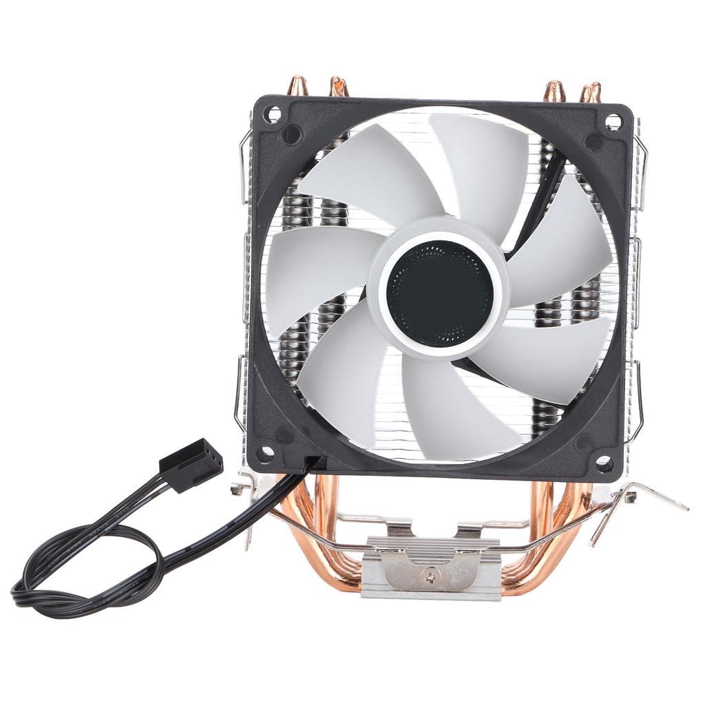 Computer Cpu Cooling Fans RGB 90mm 3pin 4 Heatpipes Noiseless Operation Plug and Play CPU FanSingle