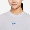 Nike Sportswear Logo Embroidered Short Sleeve T-Shirt Kids Tops White Blue DH5750-085