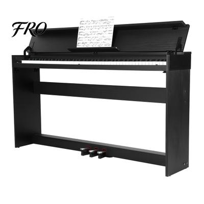 Piano Eléctrico con Soporte 88 Teclas Digitales Triple Pedal Compatible con Bluetooth y USB MIDI, Teclas Sensibles al Tacto, Jack Inteligente para Auriculares, Pantalla LED,