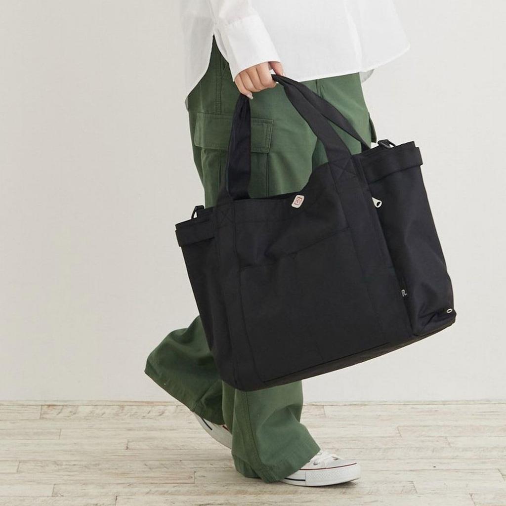 Rootote Women's A4 Tote Bag, Water-Repellent, Lightweight, with 8 Mid-Pockets, 0714 (1403 Red)