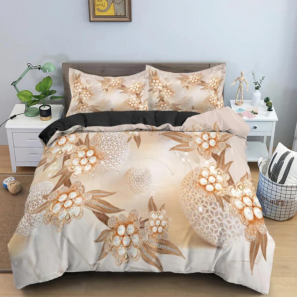 Flowers Duvet Cover Set Floral Pattern Comforter Cover Bedding Set Personality Quilt Cover With Pillowcase Queen King Bedclothes