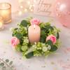 Exquisite Wreath Candle Holder Rose Eucalyptus Leaf Candlestick  Living Room Bedroom