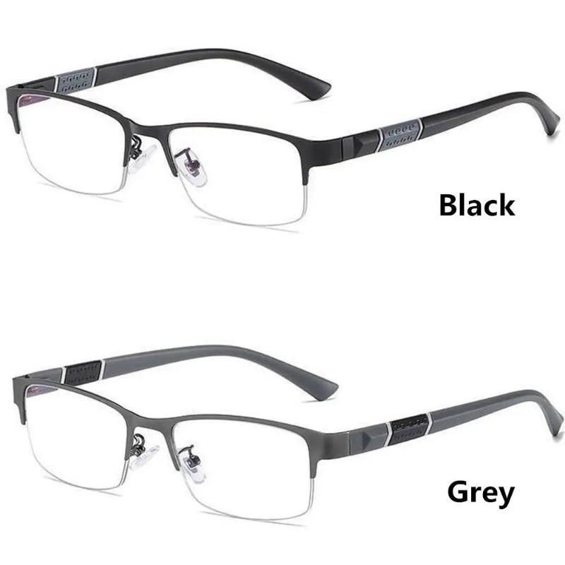 Glasses Men Anti-Blue Light Business Reading Glasses Vintage Half Frame Eye Protection Ultra Light Office Eyeglasses