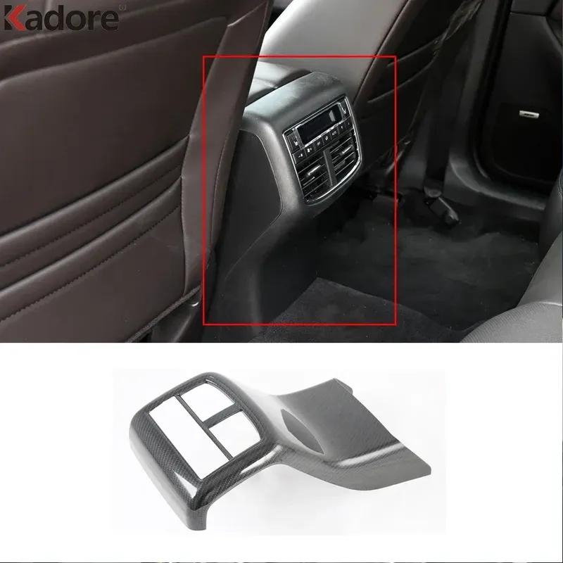 Car Armrest Box Rear Air Condition Vent Outlet Cover Trim For Mazda CX8 CX-8 2018- 2024 Carbon Fiber Interior Accessories