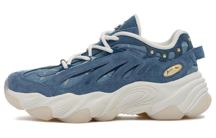LI NING 1990 Leather Cushioning Low top Casual Shoes Women s Love Sea Blue ALJS022-3 36