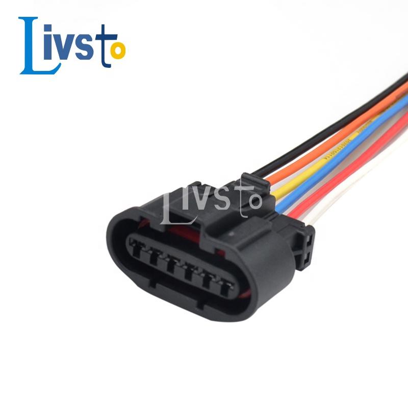 MG640547-5 6 Pin Auto Black Motor Wiring Harness Plug Connector with Terminals and Wires (Black,/&6P) чёрный