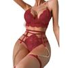 European & American Sexy Women's Lace Mesh Hollow Lingerie Set