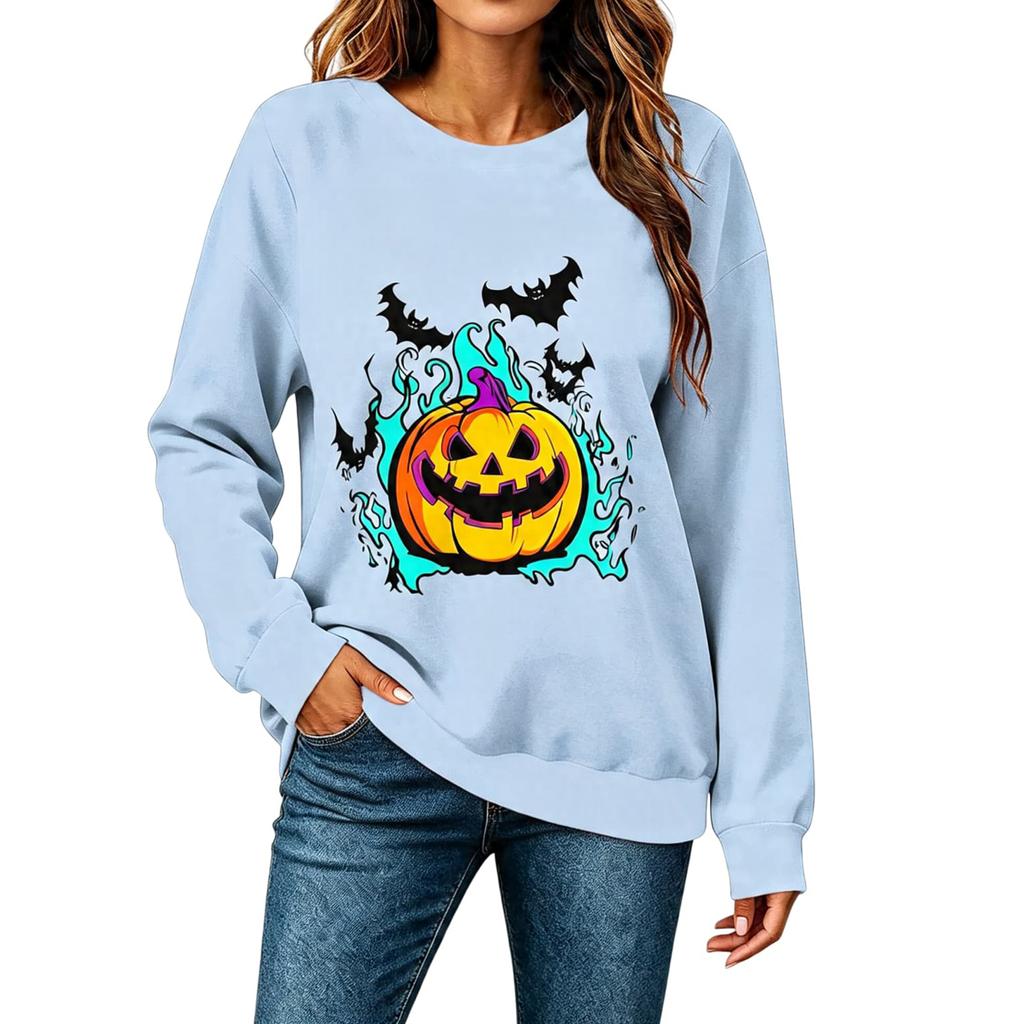 Women's Fashionable and Casual Halloween Print Pullover Hoodie