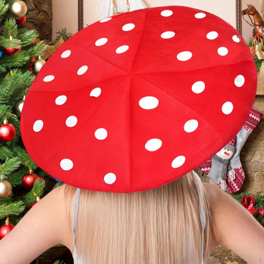 Cartoon Spotted Mushroom Hat Comfortable for Halloween Elegant Costume Cap