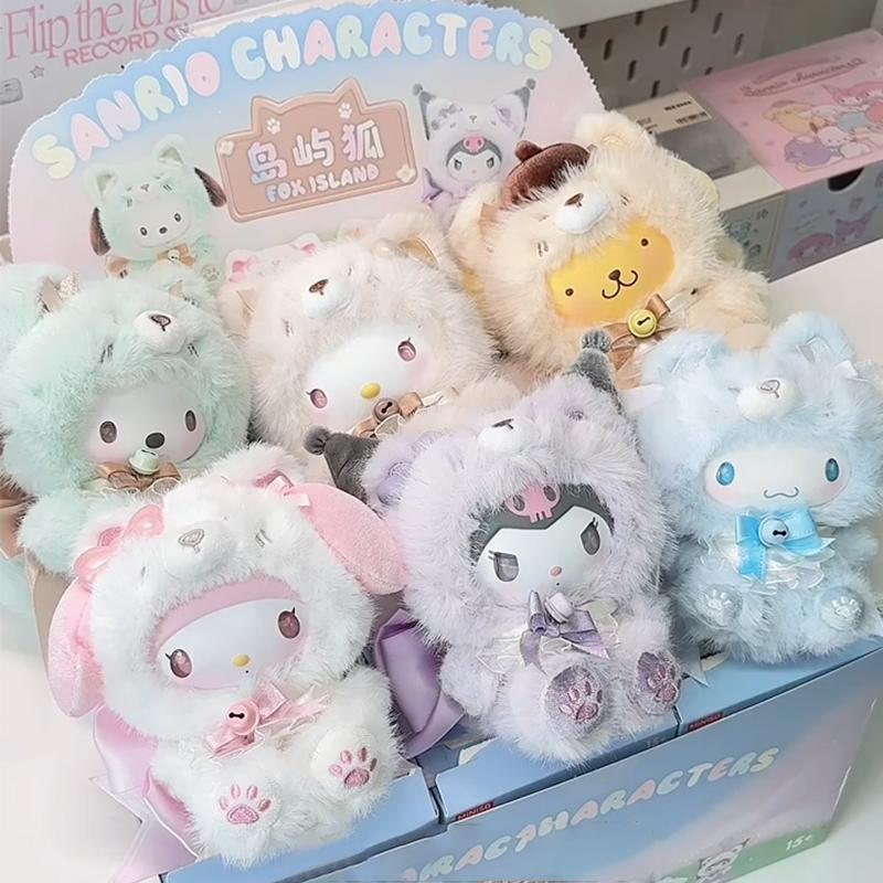 San rio Doll Characters Fox Island Blind Box Cinnamoroll Vinly Plush Pendants Surprise Box My Melody Anime Doll Mystery Bag Toy