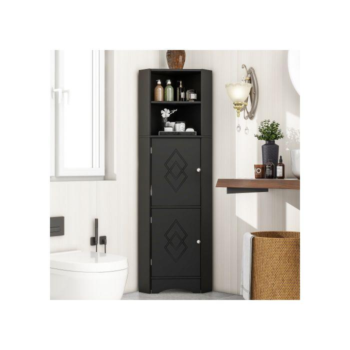 Bathroom Cabinet - MUVOE - 36.5 X 36.5 X 155 Cm - Black - Multifunctional - Waterproof
