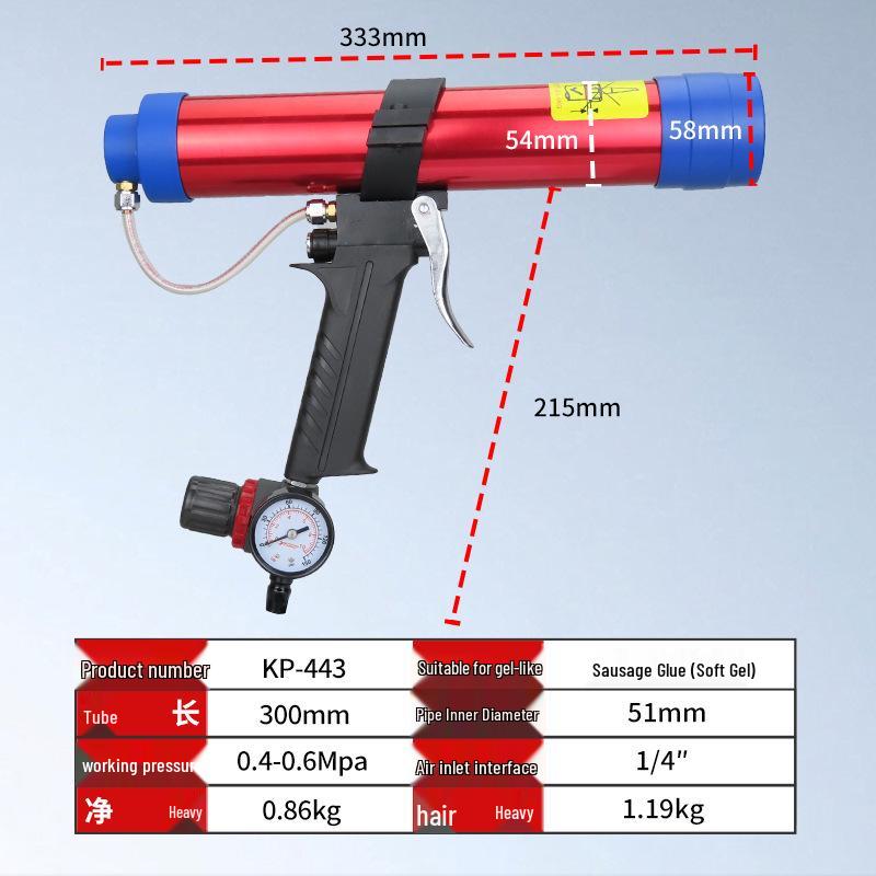 Gaobao 400ml Pneumatic Caulking Gun with Speed Control for Doors, Windows, Grout, Silicone, and Glass. KP-443 for Sausage Glue