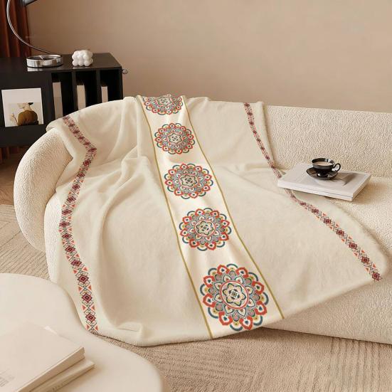 Nap Blanket for Air-Conditioned Rooms, Lightweight Flannel Throw Blanket, Double-Sided Soft Anti-Static Cozy Shawl for Home Office Travel Dorm