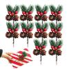 Christmas Picks For Tree 10 Pieces Artificial Holiday Decoration Christmas Tree Branches For Wedding Setup Greeting Cards Party