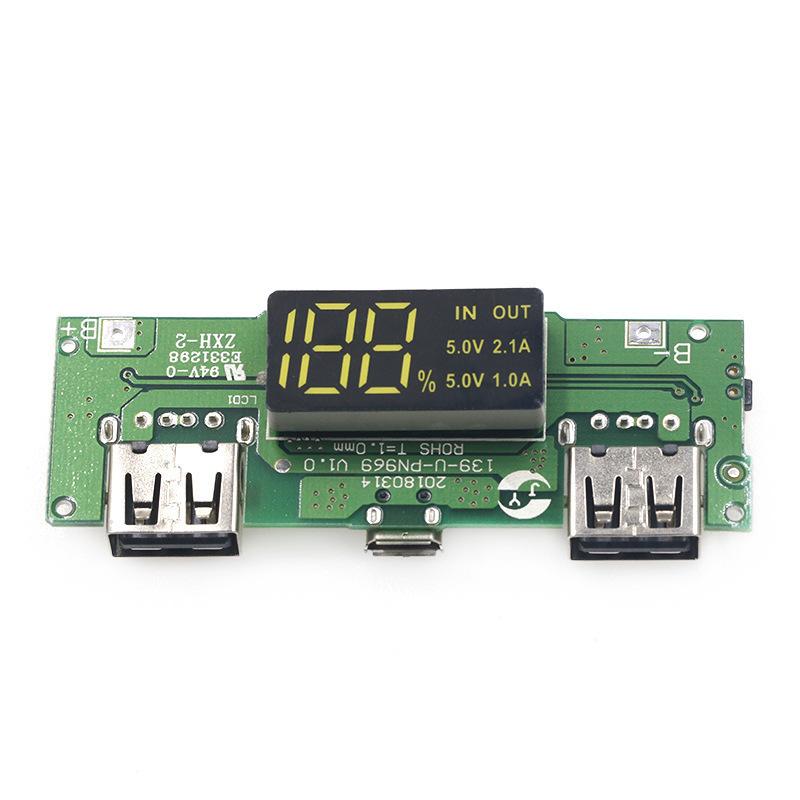 10/20/50/100Pcs18650 Lithium Battery Digital Display Charging Boost ModuleDual USB Output 5V 2.4A / 2A / 1A