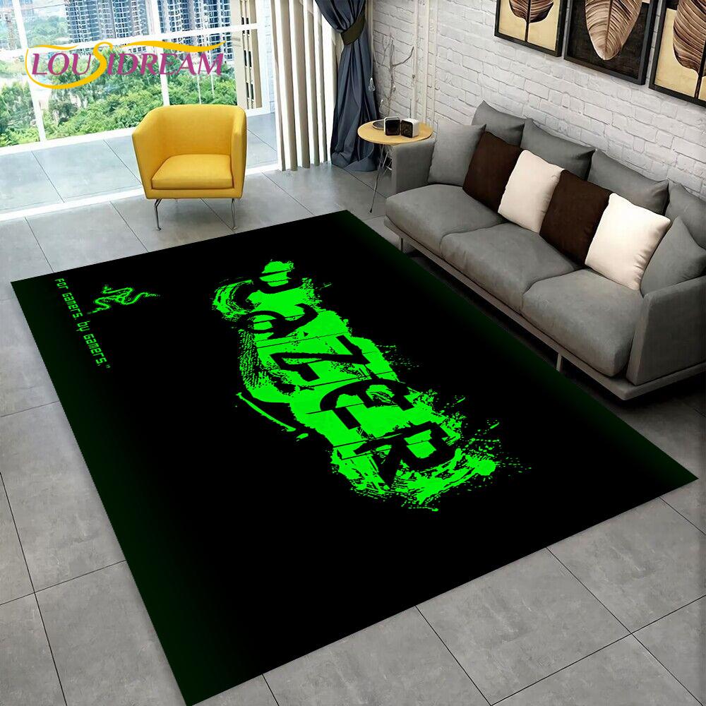 3D Razer Logo Game Gamer Snake Carpet Rug for Home Living Room Bedroom Sofa Doormat Decor,kids Play Area Rug Non-slip Floor Mat