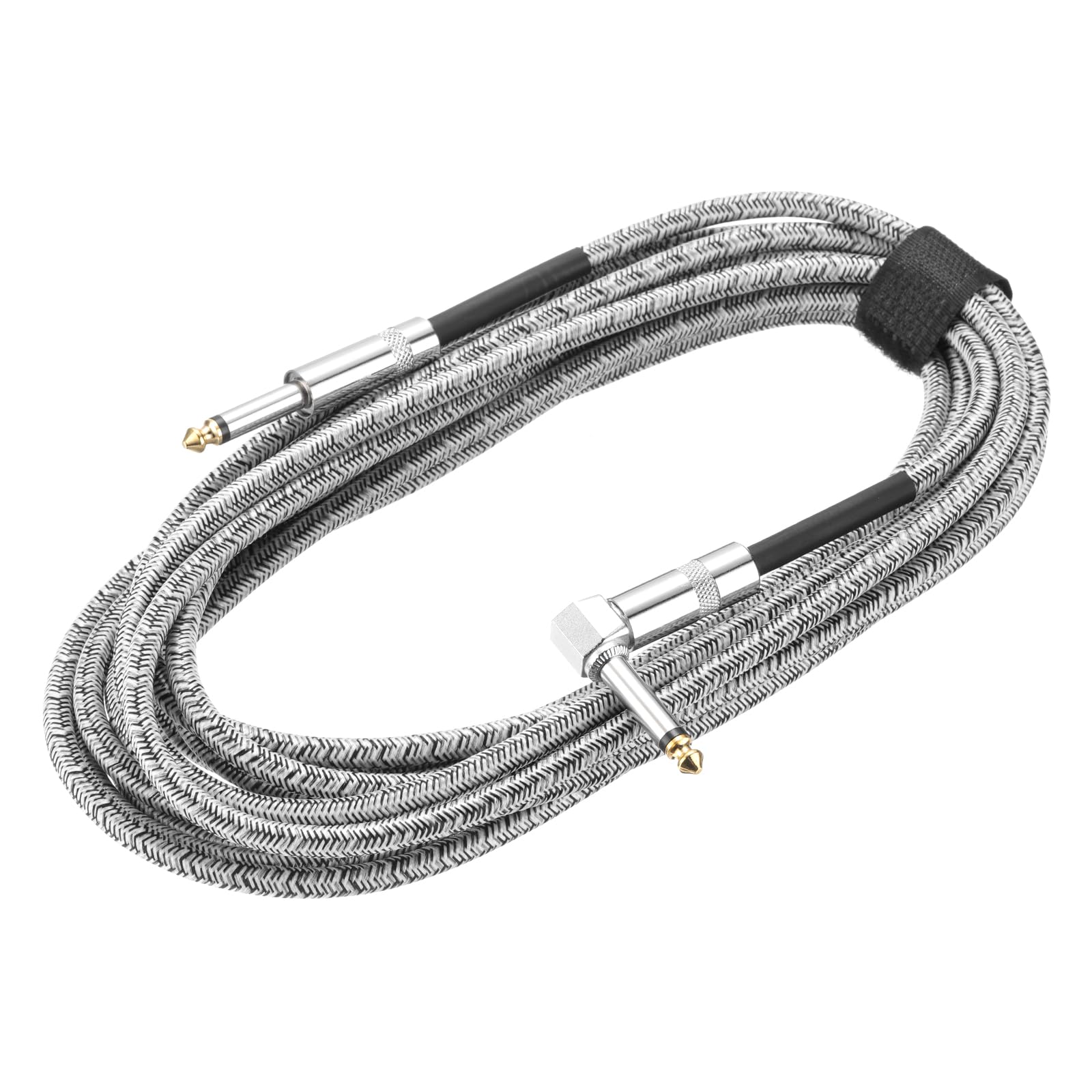 

uxcell 20ft Guitar Instrument Cable, 14 to 14 6.35mm Straight to Right-Angle Jack Stereo Audio Interconnect Cord, Balanced Line for Guitar and