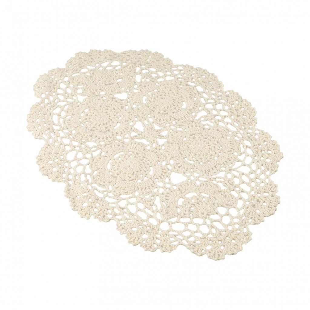 Placemat Home Decoration Oval Vintage Hand Crochet Cotton Lace Doilies
