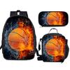 Elementary school students' simple large capacity basketball backpack, 1-3 grade lunch bag, pencil case, children's backpack