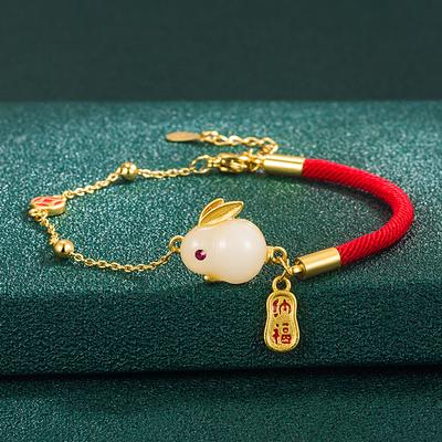 Jade Rabbit Nafu Red Rope Bracelet Light Luxury High-end Fashion Bracelet Women's Accessories