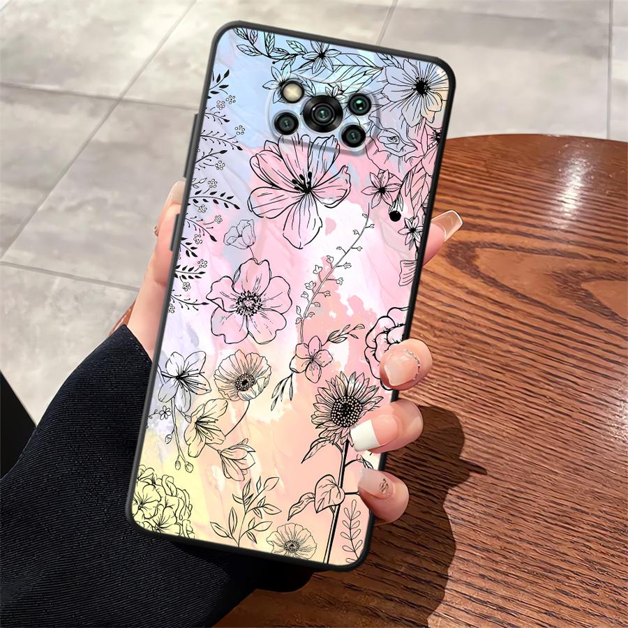 

Funda Phone Cover Case for Xiaomi Poco F8 X3 X4 X5 X7 Pro M5 C50 F1 F3 C71 C61 M3 M4 M7 C75 Retro Butterfly Flower Poco F3