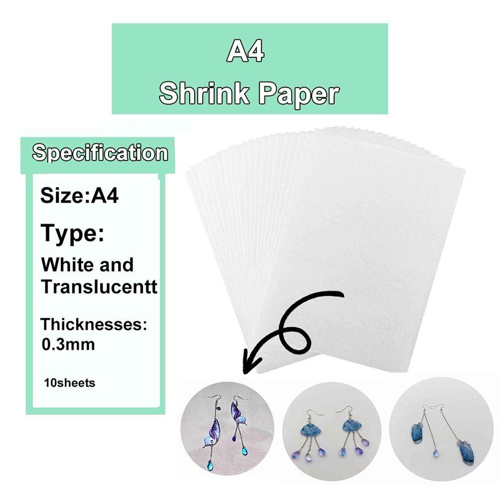 1Pcs New Printable Shrink Plastic Sheets Handmade 29x20cm Shrink Film Translucent White Shrinky Art Papers for Inkjet Printer