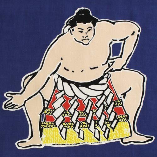 Dyeing Anbo Hand Towel "Sumo Ring" Navy Blue, Authentic Dyed, 100% Cotton, Tokuoka, Made in Japan, 35cm x 100cm